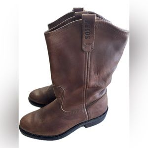 Red Wing PECOS Brown Leather Pull on Boots Size 7D